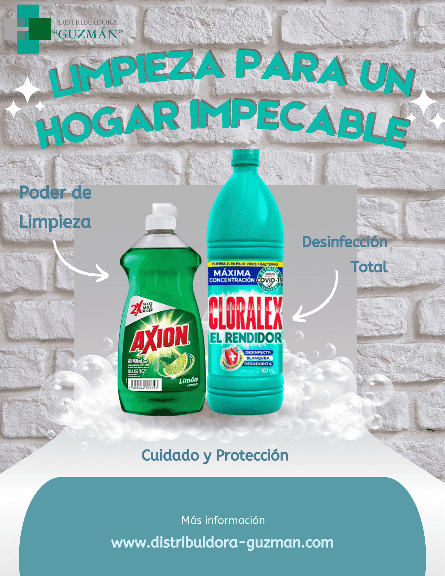 Productos de limpieza del hogar al mayoreo - Detergentes, cloro, desinfectantes - Distribuidora Guzmán Guanajuato