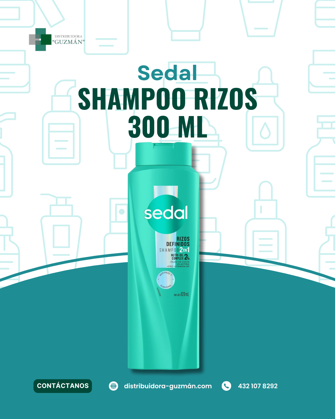 Sedal Rizos Verde 300ml en Guanajuato | Distribuidora Guzmán
