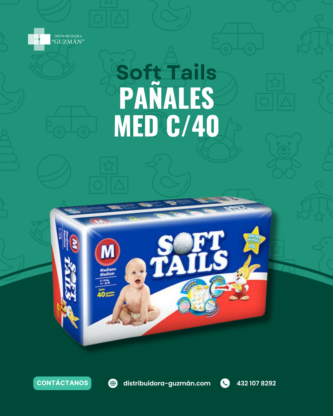 Pañal Soft Tails Med. c/40
