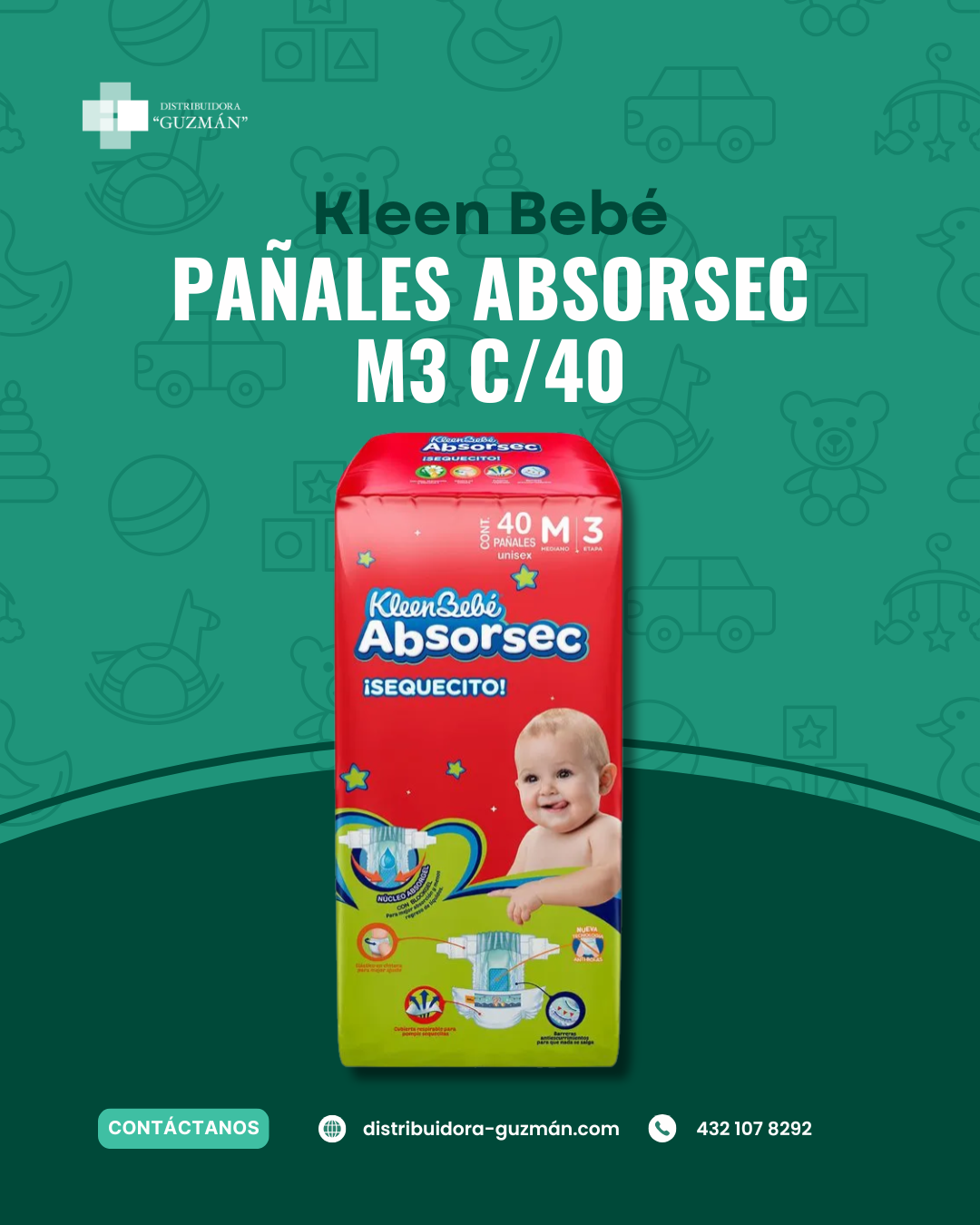 Pañal Absorsec M3 c/40